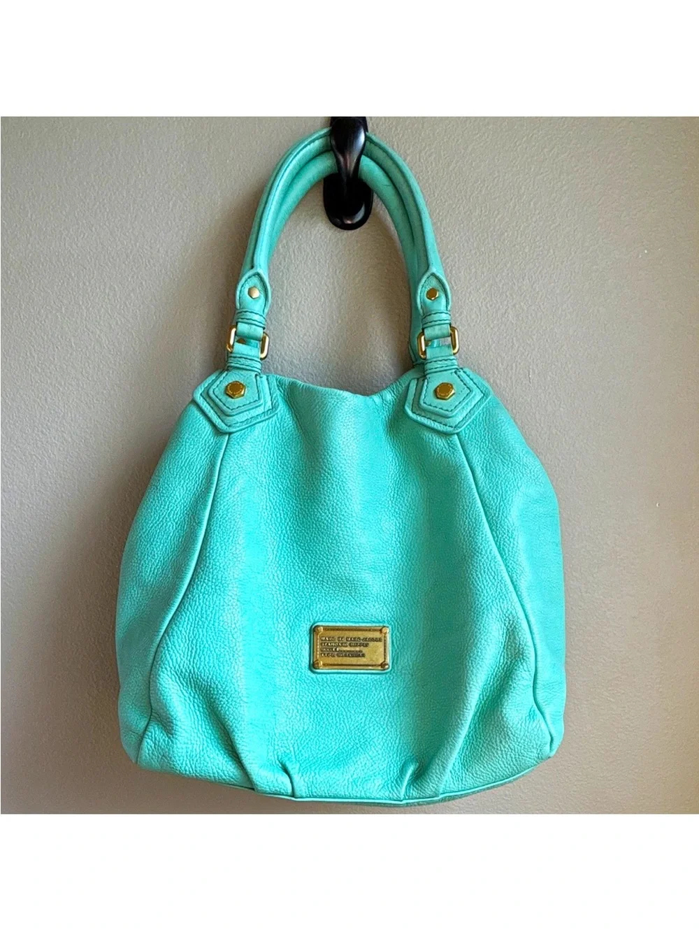 Marc by Marc Jacobs Standard Supply Turquoise Leather Hobo Bag Aqua Gold